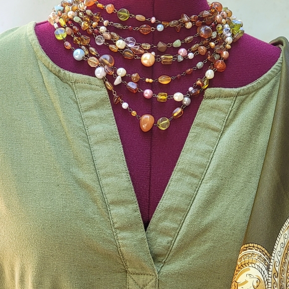 Time & Tru Jumper Dress Women's XL Miniminalist Linen Blend Sleeveless Green - Picture 3 of 16